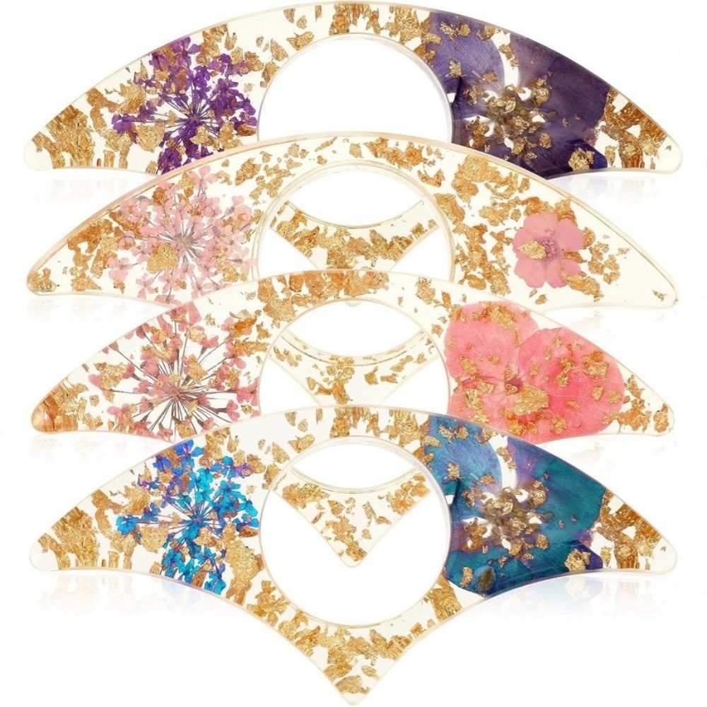 Dried Flower Bookmark - 4 SZT. Prezent Suszone Kwiaty Żywica
