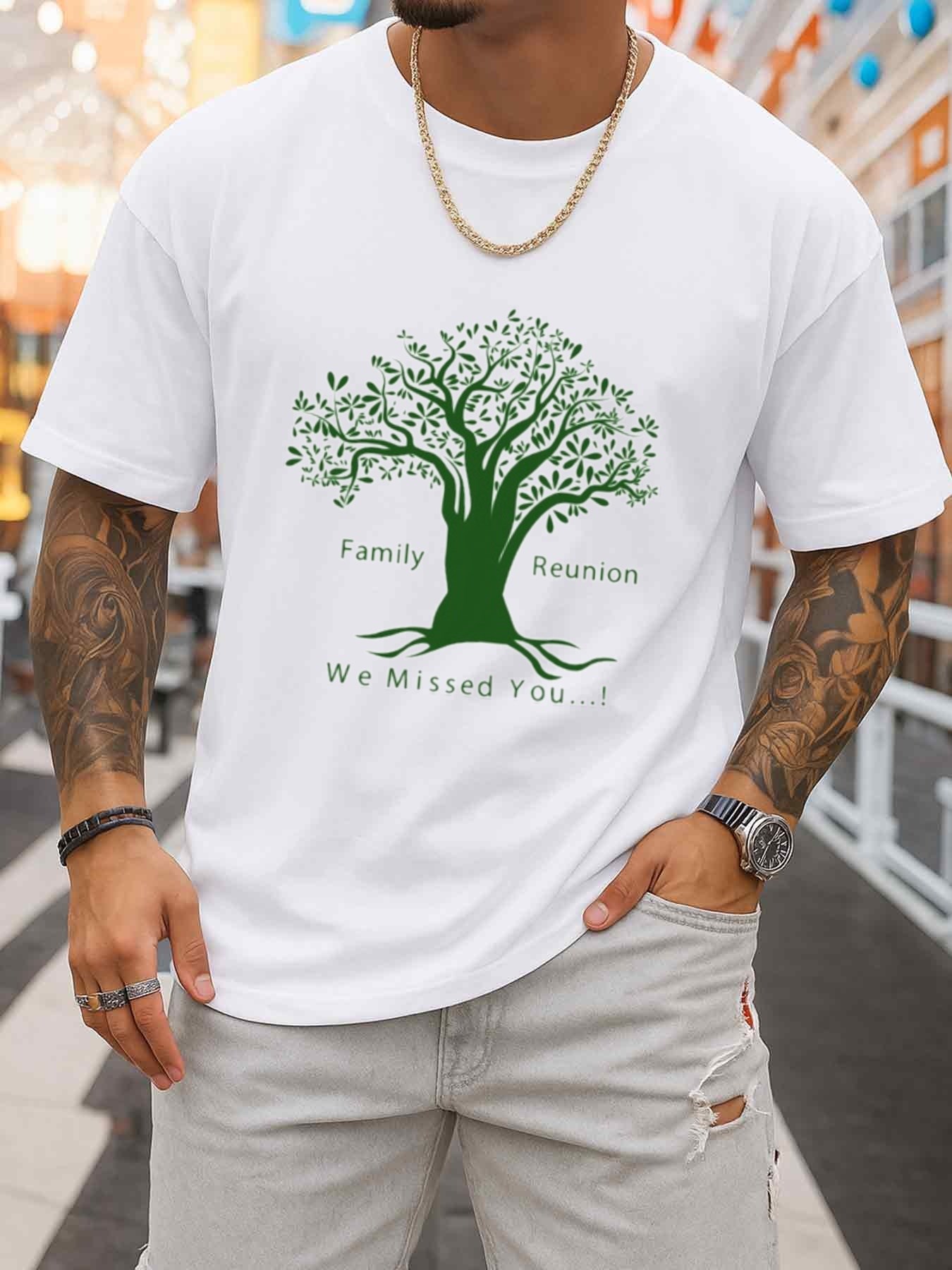 Family Tree Print - Męska koszulka z okrągłym dekoltem z
